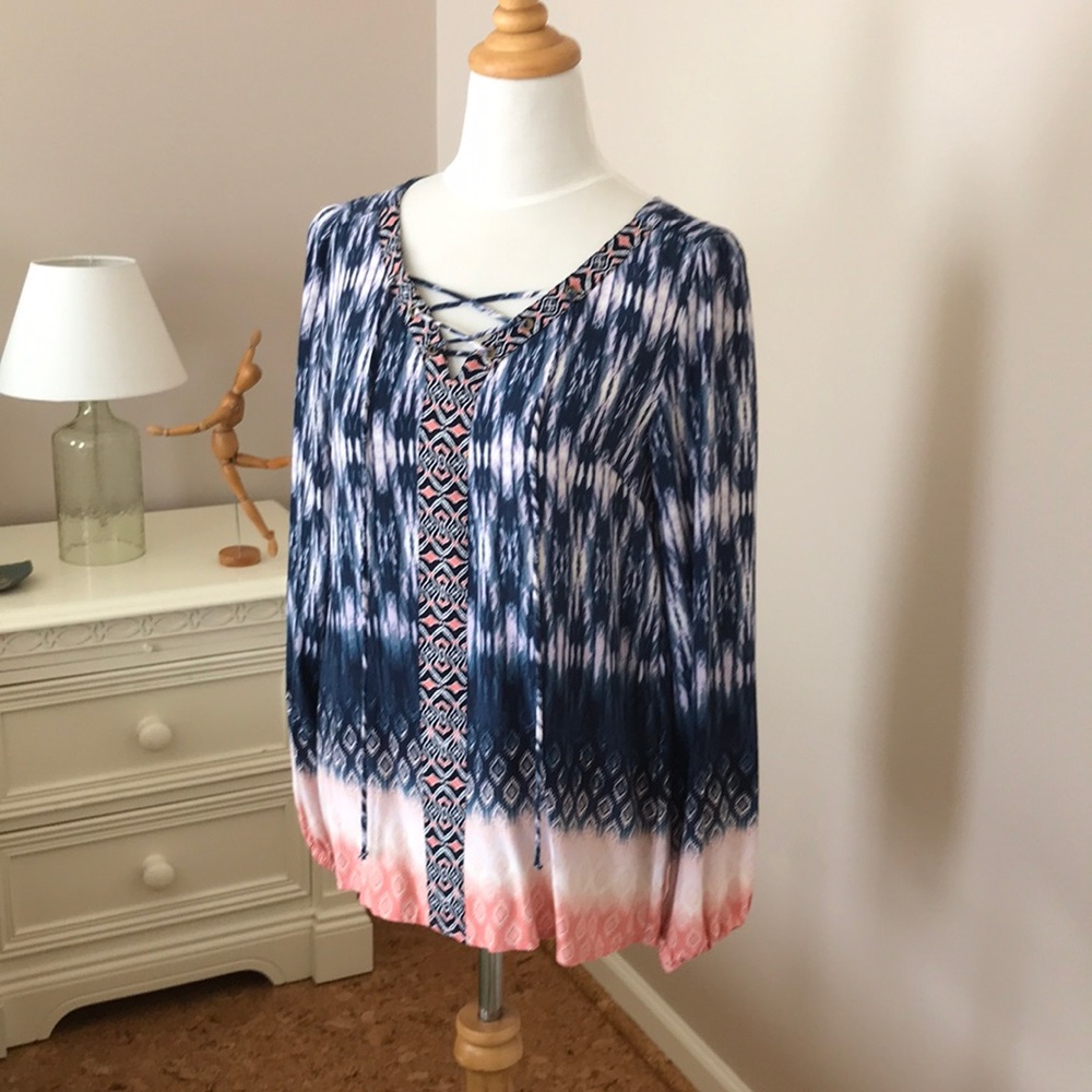 NWOT VINTAGE AMERICA boho peasant top